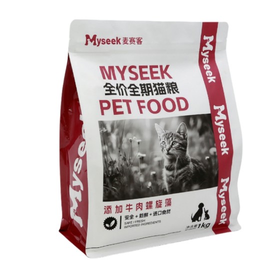 Cat food kittens, blue and white cloth puppet soil cat special grain feed 1-12 months universal small granular fish flavor
