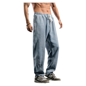 
Lujiamen denim series loose texture small feet jeans men's retro old large size fitness banana pants