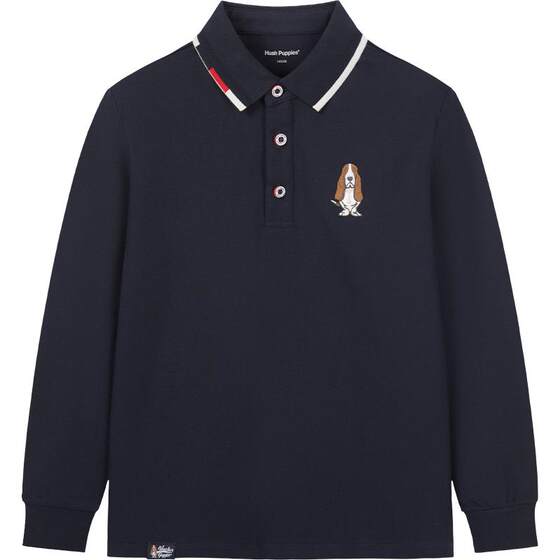 
Hush Puppies children's clothing boys long-sleeved polo shirt 25 autumn new big children New Year's T-shirt children's loose New Year's clothing