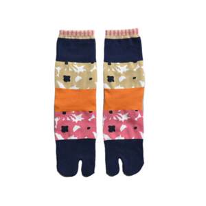 Summer Japanese Black Digital Split Toe Socks Trendy Pure Cotton Two Toe Two Finger Socks Net Red Versatile Women's Basic Thin Mid Cap