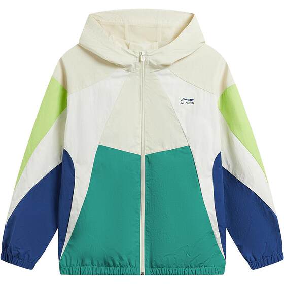 
Li Ning children's clothing windbreaker, men's and women's small and big children's sports life series jacket hooded spring casual woven children's clothing