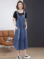 Джинсовые подтяжки, летнее платье, длинная юбка для матери, комплект для отдыха, коллекция 2023, в западном стиле