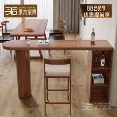 Барная стойка 实木吧台桌家用靠墙高脚长条桌子客厅隔断柜阳台吧台桌靠窗一体式
