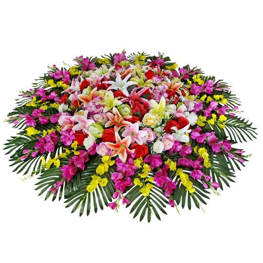 Beautiful Silk Flower Arrangement - Hotel Round Dining Table