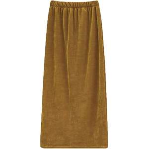 
Retro rear slit chenille skirt for women in autumn and winter wick pit strip velvet A-line straight casual hip-packing one-step skirt
