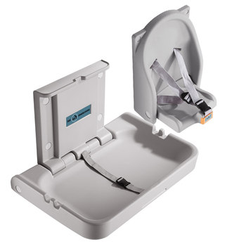 
The third bathroom room is replaced with wall-mounted baby care table