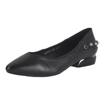 
Large-size leather low-heeled single shoes for women's shallow mouth