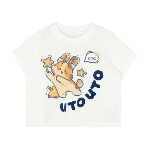 
Big-eared elephant girls cartoon printed T-shirt 2026 summer new style Baoer pure cotton casual versatile thin short-sleeved tops