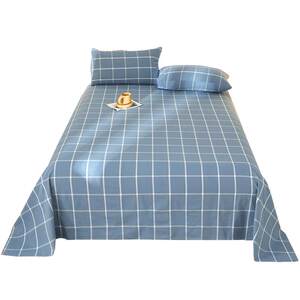 Purple Class A cotton -colored woven cotton simple bed sheet all cotton student dormitory is single household double sheet
