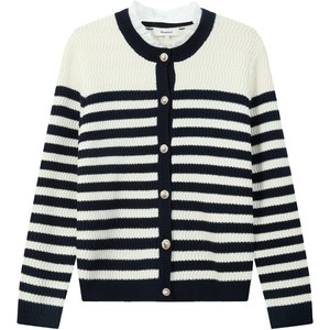 
100% sheep wool BEANPOLE women's elegant and fashionable urban lady style lace collar cardigan sweater