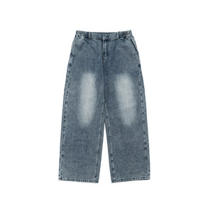 
BD bodybuilding station American heavyweight straight jeans men's spring simple washing blue sports trousers men's loose