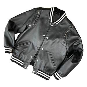 
Classic autumn and winter genuine leather jacket for men's head layer calf leather baseball uniform casual jacket loose jacket versatile short top