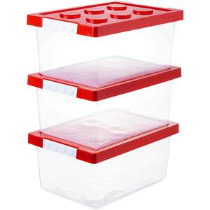 
Frost Mountain Toy Storage Box Magnetic Tablet Building Block Book Classification and Organizing Box Household Transparent Plastic Storage Box with Lid