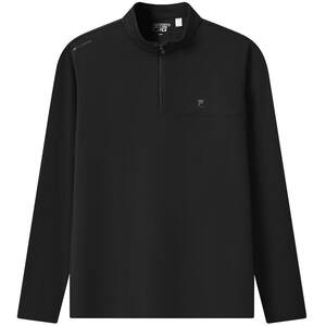 
FILA official men's knitted long-sleeved shirt 2025 winter new fashion casual half-zip basic long T