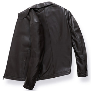 
Hengyuanxiang men's head layer genuine leather leather jacket sheepskin autumn and winter middle-aged father casual leather jacket high-end leather jacket