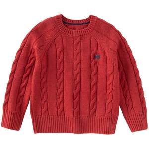 David Bella children's sweater pullover 2026 winter style boys and girls wool sweater New Year's red top