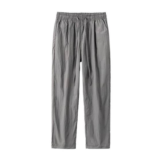 
Pants Men's Loose Straight Trendy Wide-Leg Sports Pants Summer Thin Ice Silk Quick-Drying Casual Pants