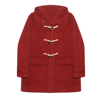 A Che's large size jk burgundy horn button coat