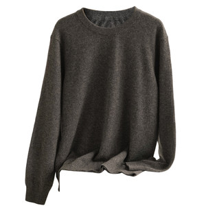 
Consinee AU series 12-needle single-strand 100% pure cashmere men's right shoulder small round neck sweater knitted bottoming shirt