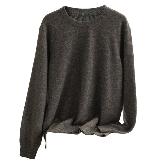 
Consinee AU series 12-needle single-strand 100% pure cashmere men's right shoulder small round neck sweater knitted bottoming shirt