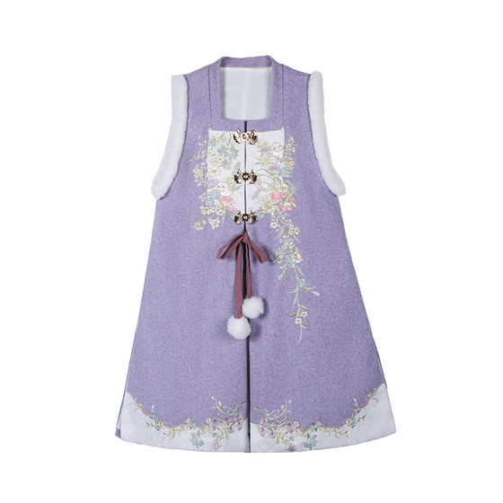 Chirping shadows among the jasmine flowers. Original Ming Dynasty Hanfu women's plus velvet long skirt with horse face. 2025 new winter suit.