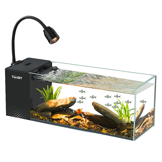 
2026 new stream tank oxygen generator fish tank side glass filter small living room ecological landscaping all-in-one machine complete set