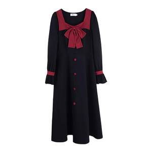 
French dress 2025 spring new style 220*0.5kg fat mm large size retro high waist temperament slim bow long skirt