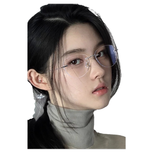 
Rimless glasses for myopia women, high-end, ultra-light, pure titanium, rimless, optional cat-eye anti-blue light eye frames