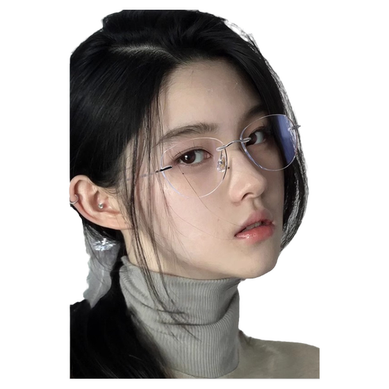 
Rimless glasses for myopia women, high-end, ultra-light, pure titanium, rimless, optional cat-eye anti-blue light eye frames