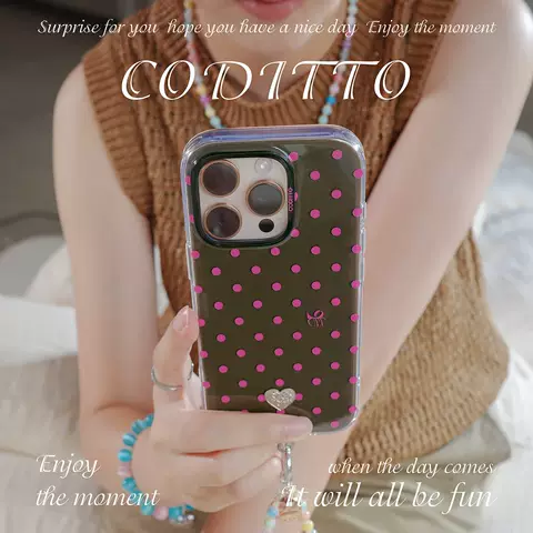 CODITTO Phone Case  3D Polka Dot Floral iPhone Case – Retro Vintage Design  Pro/Plus/Max/Air  – iPhone 17,  iPhone 16, iPhone 15, iPhone 14, iPhone 13