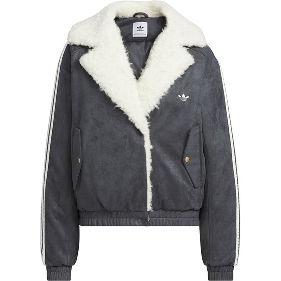 
Adidas/Adidas genuine Clover women's retro warm sports lapel cotton jacket JL8438