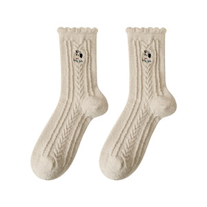 
Cute Cartoon Wool Socks Gift Box Women's Autumn and Winter Thickened Sleeping Socks New Year's Gift Winter Cashmere Floor Socks