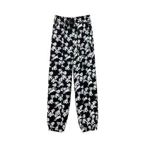 
Ice silk tow pants for women in summer thin nine-point high waist tying cool pants sports casual pants mosquito-proof Harem pants flower pants