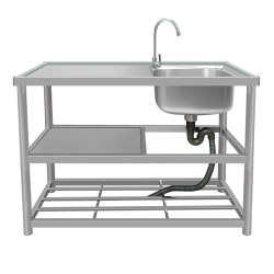 Kitchen single-slot dishwashing dishwashing sink countertop integrated stainless steel sink with bracket laundry sink pool home