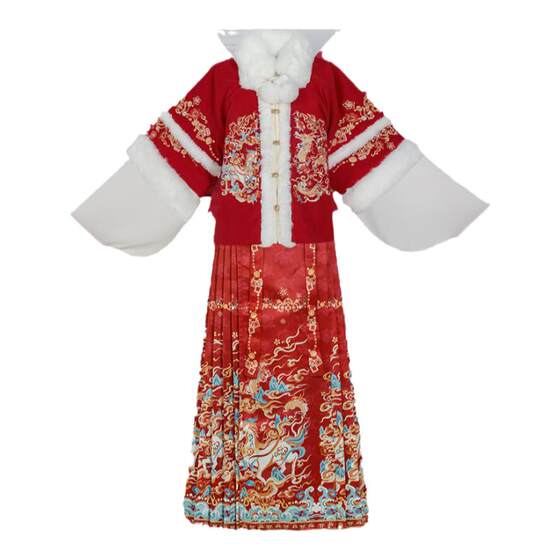 
Feitilan_Xiangrui Hechun Original Ming Hanfu Women's 2025 New Winter Plus Fleece Thickened Horse Face Skirt Ancient Clothing