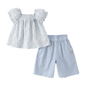 
David Bella children's suits, new style summer clothes, girls' short-sleeved tops, cropped pants, girls' baby clothes