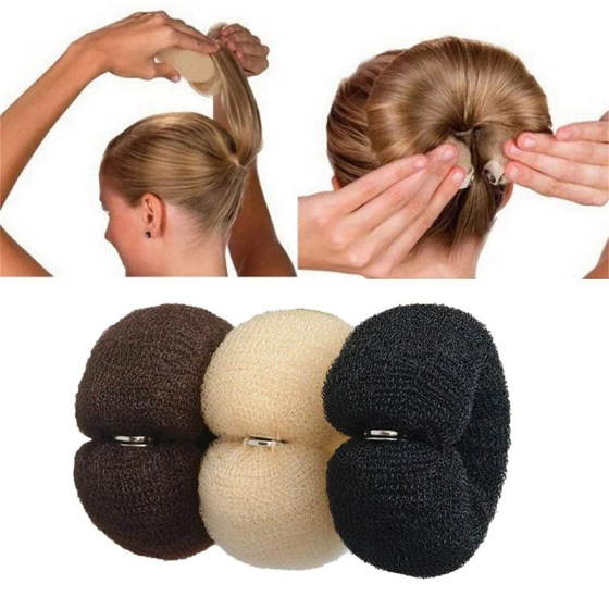 丸子头盘发器公主头包包头盘发工具花苞头发圈Hair Bun With Snap