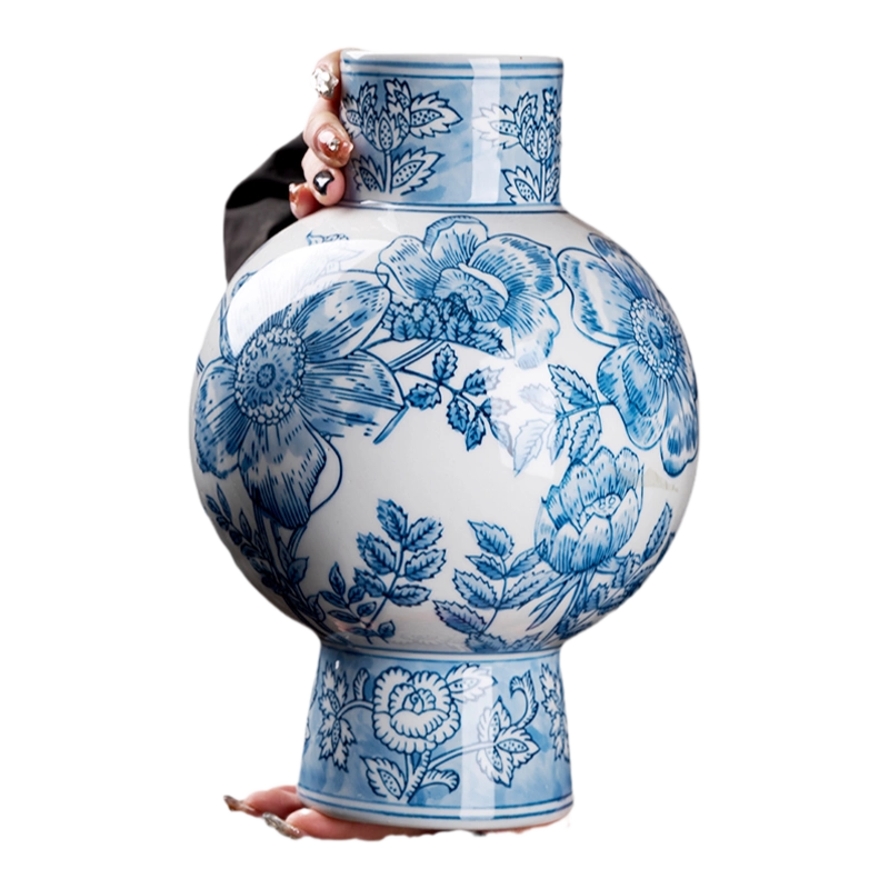 景德镇陶瓷中国风仿古葫芦瓷瓶花瓶插花客厅博古架办公室装饰摆件