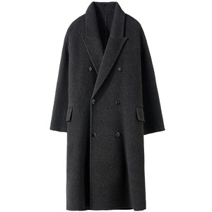 
Iwamiyama high-end yak velvet sheep wool double-sided woolen coat men's long lapel loose men's woolen coat