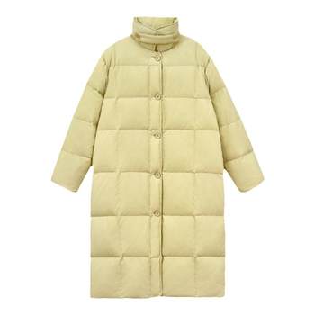 Design niche over-the-knee loose stand-collar down jacket