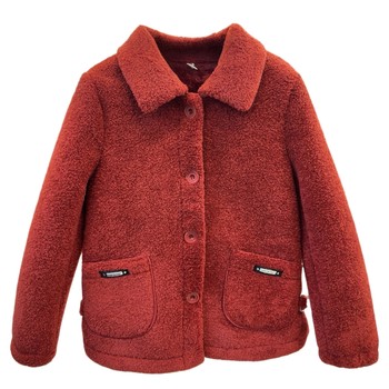 
Fashionable mother-style lapel single-breasted woolen coat