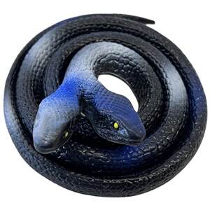 
Simulated snake double-headed soft rubber snake two-headed cobra children's toy fake snake blue black blue green animal model