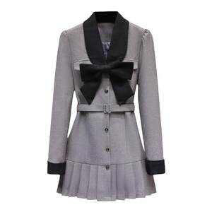 
Suit Dress 2025 New Women's Autumn and Winter High-Quality Temperament French Style Waist Slimming A-Line Pleated Skirt