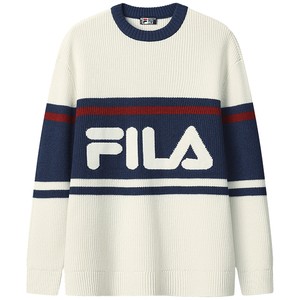 FILA official couple knitted sweater for women in winter new casual contrast pullover long-sleeved sweater for men