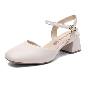 
Spider King official 2025 summer new genuine leather women's sandals fashion versatile bag head fairy style thick heels high heels