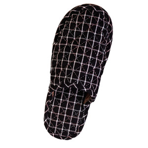 
Indoor household pure cotton toe fabric fabric sole slippers for women wooden floor silent spring, autumn and winter couple soft sole slippers