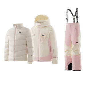 
Lengshan ShanHigh Children's Ski Suit Overalls Set Down Warm Three-piece Set Waterproof and Windproof 2526