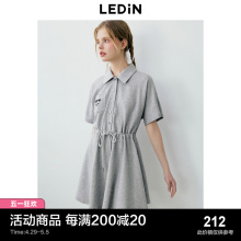Lecho Easy POLO Dress 24 Summer New Drawstring Design Dress Sporty Loose Short sleeved Dress