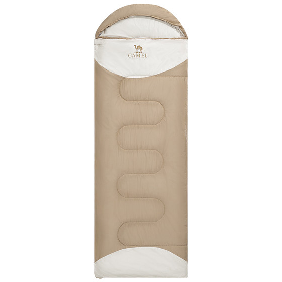 Camel outdoor sleeping bag adults male adult camping four seasons winter down cotton thickened and warm, cold, cold, and dirty sleeping bag