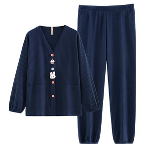 [Baby Cotton] Jialefen pajamas Women's Spring and Autumn Period Cotton Cotton Long Sleeve Furniture Women's Big Set